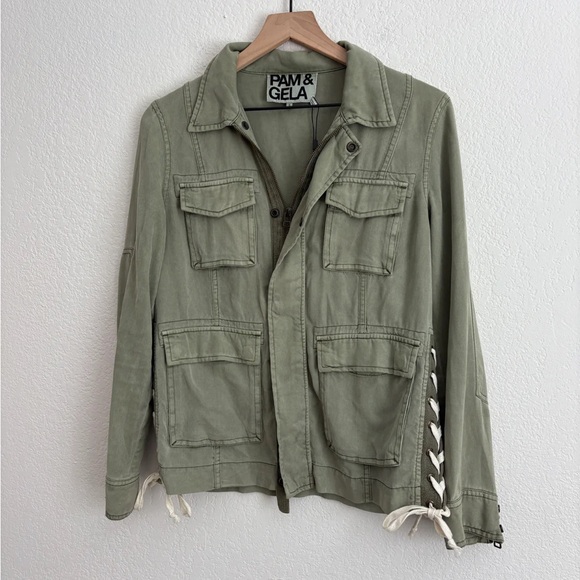 Pam & Gela Olive Lace-Up Jacket - Picture 6 of 7